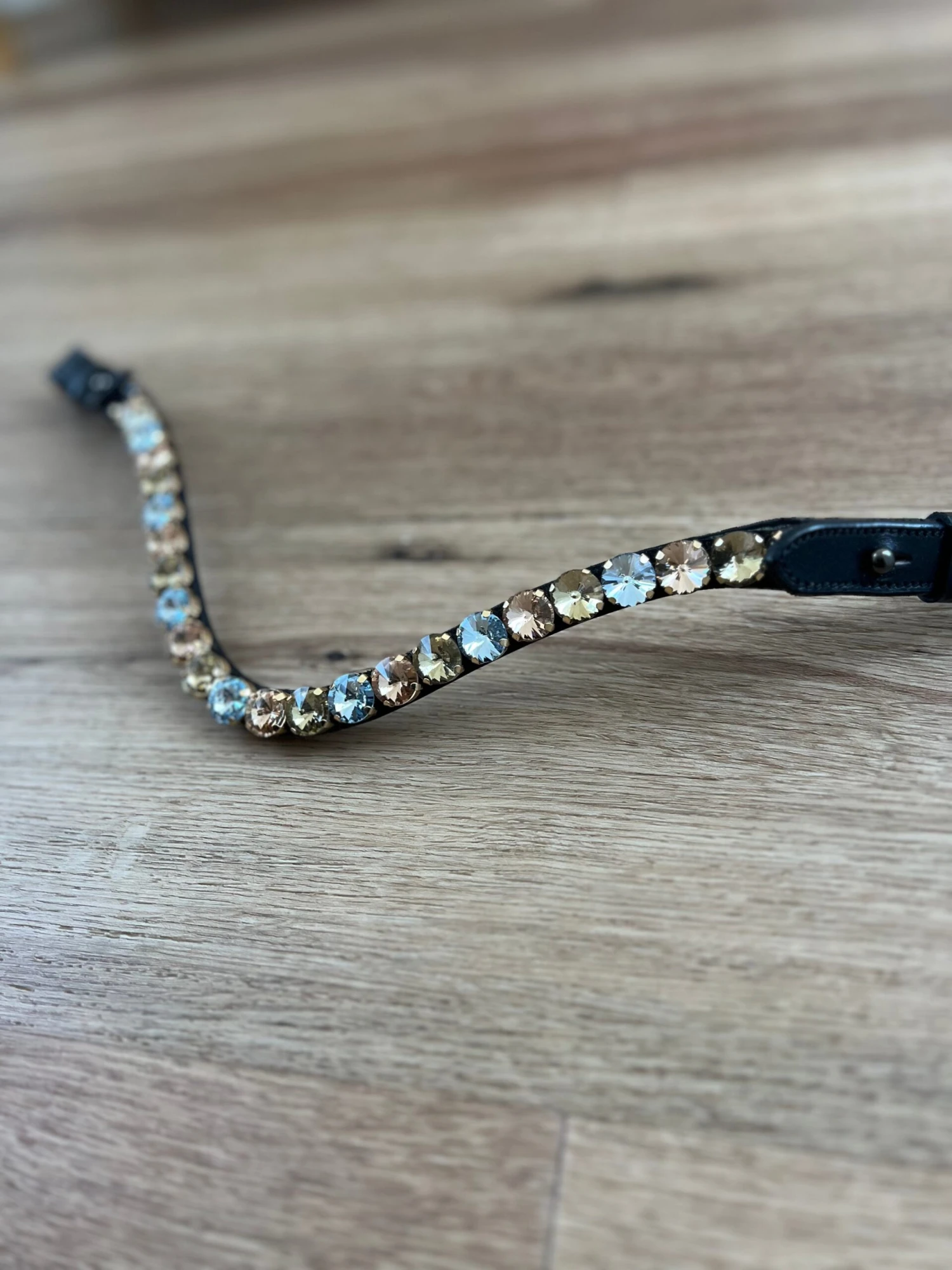 SD Design Bespoke Browband - Dark Beige, Light Gold & Light Blue 1 SD Design Bespoke Browband - Dark Beige, Light Gold & Light Blue