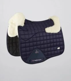 Premier Equine Merino Wool Atlas Satin Dressage Saddle Pad Navy/Natural