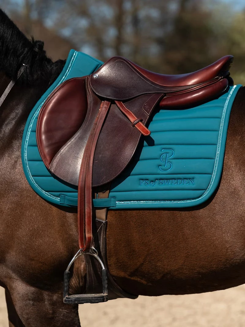 PS Of Sweden Stripe Jump Saddle Pad Jade Noir 2 PS Of Sweden Stripe Jump Saddle Pad Jade Noir - Image 2