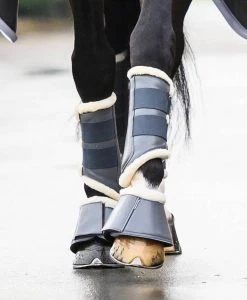 PS Of Sweden Fleece Brushing Boots Anthracite (set Of 4) + Bell Boots (pair)