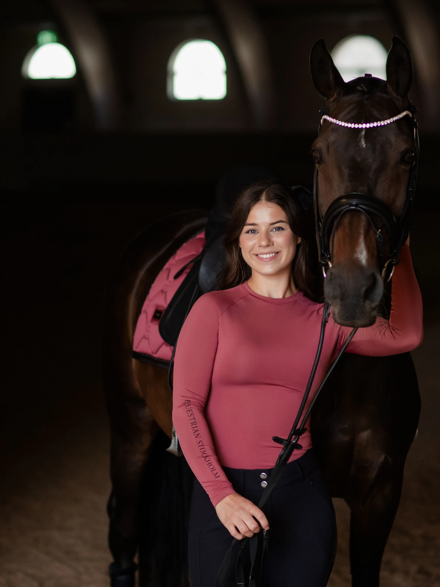 Equestrian Stockholm Ear Bonnet Soft Rouge 3 Equestrian Stockholm Ear Bonnet Soft Rouge - Image 3