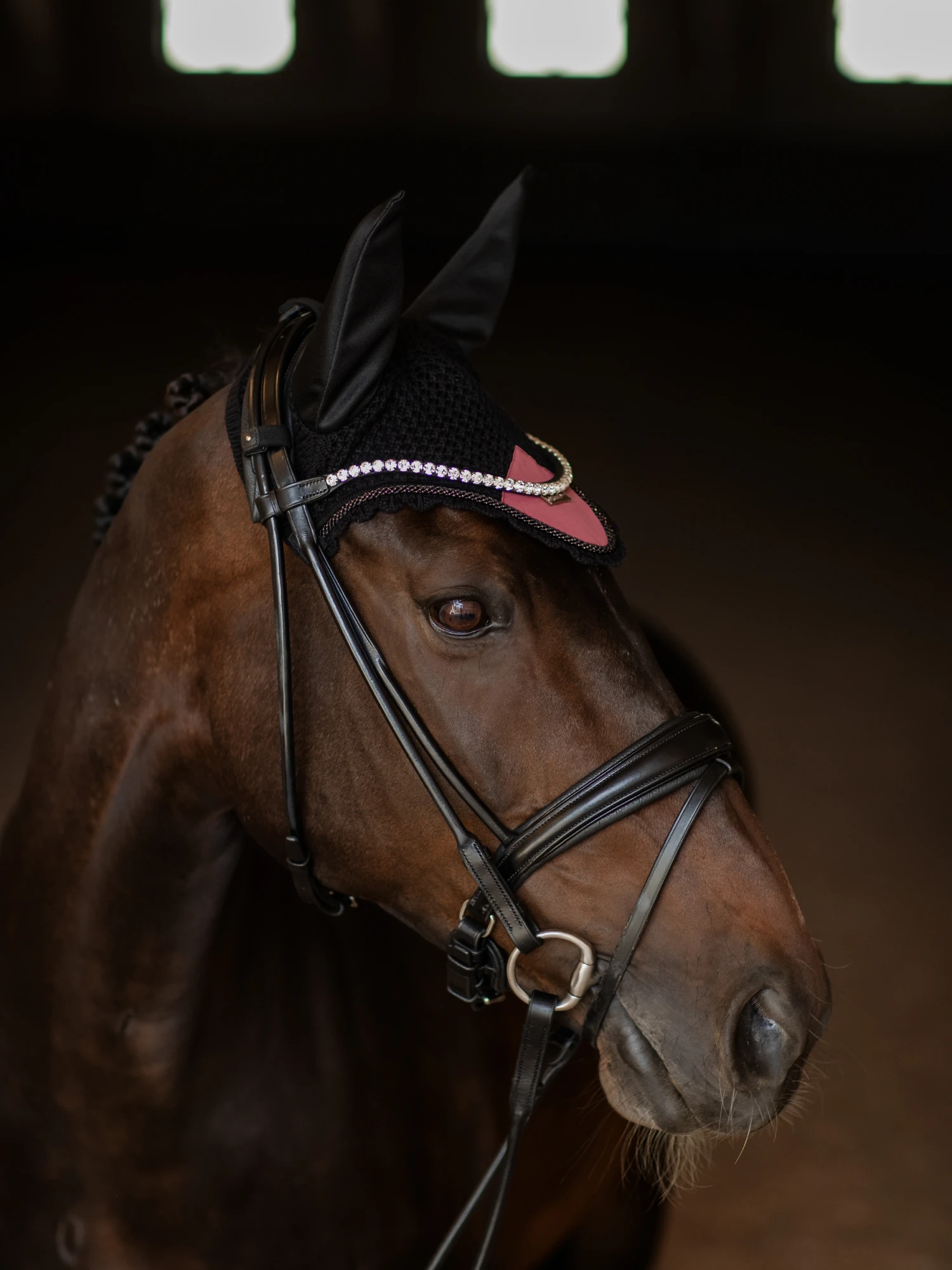 Equestrian Stockholm Ear Bonnet Soft Rouge 2 Equestrian Stockholm Ear Bonnet Soft Rouge - Image 2