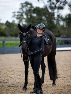 Equestrian Stockholm Modern Mesh Dressage Saddle Pad Black -Lemieux Store KENTUCKY 59