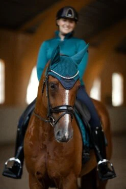 Equestrian Stockholm Ear Bonnet Aurora Blues -Lemieux Store MG 8871