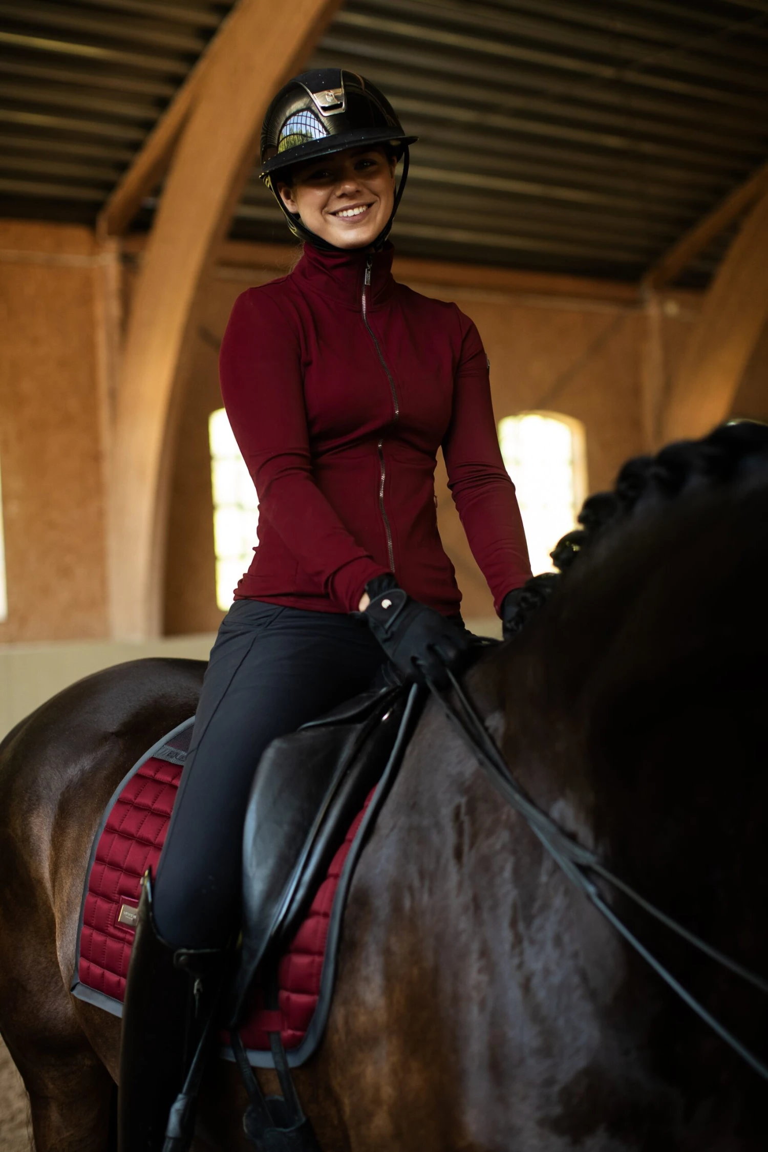 Equestrian Stockholm Dressage Saddle Pad Sportive Dark Bordeaux 2 Equestrian Stockholm Dressage Saddle Pad Sportive Dark Bordeaux - Image 2