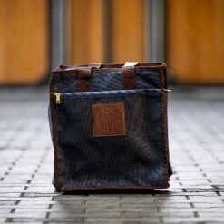 Hairy Pony Mesh Boot Bag - Navy -Lemieux Store NAVY MESH BOOT BAG AHP 7199 CROP