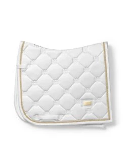 Equestrian Stockholm Dressage Saddle Pad White Perfection Gold