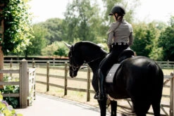 Equestrian Stockholm Dressage Saddle Pad Sportive Blue Ash -Lemieux Store blue ash dressage saddle pad onlocation2