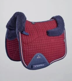 Premier Equine Merino Wool European Dressage Saddle Pad Burgundy/Navy