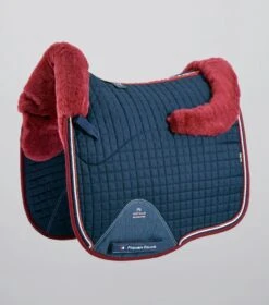 Premier Equine Merino Wool European Dressage Saddle Pad Navy/Burgundy