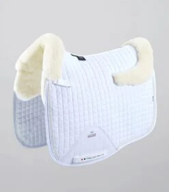 Premier Equine Merino Wool European Dressage Saddle Pad White/White