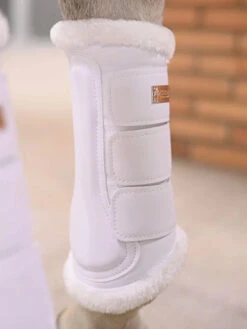 Equestrian Stockholm Fleece Brushing Boots White Moonless Night -Lemieux Store moonless night white brushing boots benskydd gamaschen beenbeschermers on3