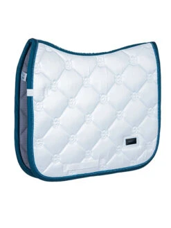 Equestrian Stockholm Dressage Saddle Pad White Blue Meadow -Lemieux Store white blue meadow dressage saddle pad dressyrschabrak zadeldekje cob e