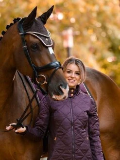 PS Of Sweden Monogram Ear Bonnet Wine